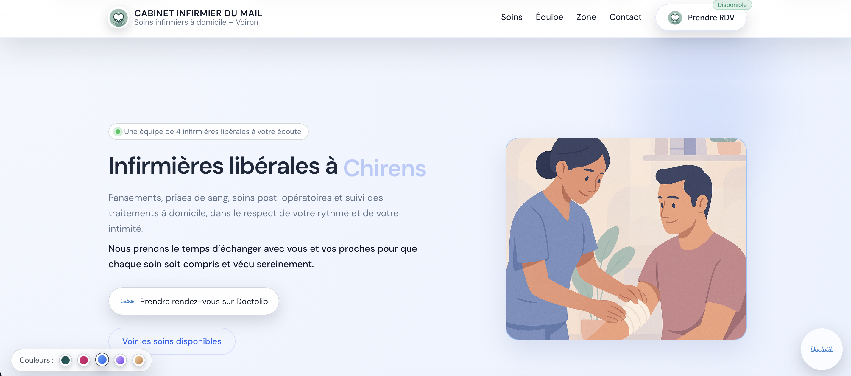 Landing page pour un cabinet infirmier à Voiron